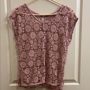 Elegant Pink Lace Women Top